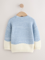 Blue/Ecru Snowman Knitted Christmas Jumper (3mths-7yrs) - Image 6 of 8