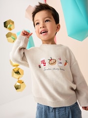Crema - Suéter navideño de punto (3 meses - 7 años) - Imagen 1 de 8