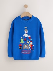 أزرق كوبالت تصميم Gaming - كنزة عيد الميلاد (للأعمار من 3 سنوات إلى 16 سنة) - صورة 5 من 8