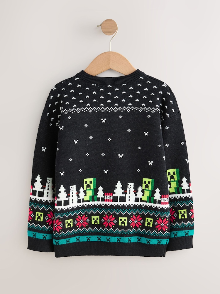 Black Minecraft Christmas Jumper (3-16yrs) - Image 2 of 4