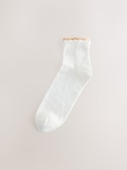 Bela/nevtralna - Double Layer Cropped Ankle Socks 4 Pack - Slika 2 iz 7