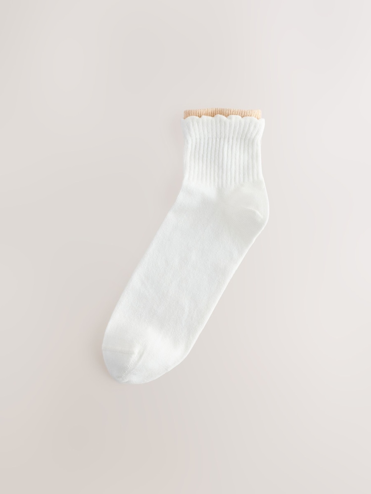 Bela/nevtralna - Double Layer Cropped Ankle Socks 4 Pack - Slika 2 iz 7