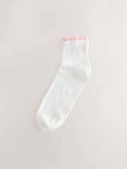 Bela/nevtralna - Double Layer Cropped Ankle Socks 4 Pack - Slika 3 iz 7