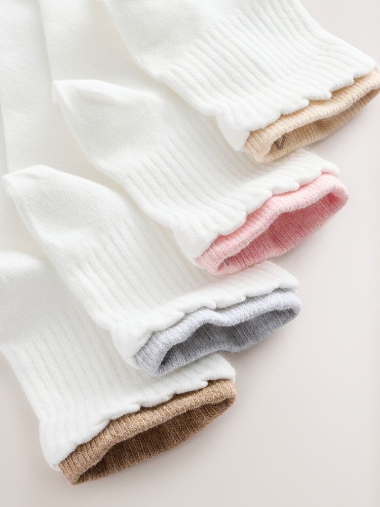Bela/nevtralna - Double Layer Cropped Ankle Socks 4 Pack - Slika 7 iz 7