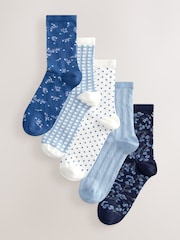 Blue Trainer Socks 5 Pack - Image 1 of 8