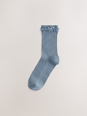 Neutro/azul - Satin Frill Trim Ankle Socks 4 Pack - Imagen 4 de 7