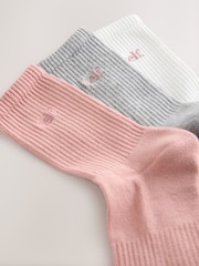 self. Mauve/Grey/Cream 3 Pack Cushion Sole Lounge Ankle Socks 3 Pack - Image 5 of 6