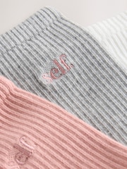 self. Mauve/Grey/Cream 3 Pack Cushion Sole Lounge Ankle Socks 3 Pack - Image 6 of 6
