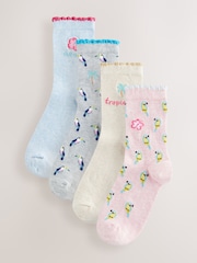 Tropical Slogan Ankle Socks 4 Pack - Image 1 of 7