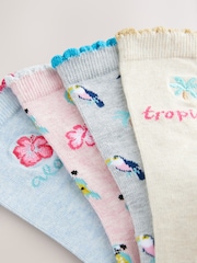 Tropical Slogan Ankle Socks 4 Pack - Image 6 of 7