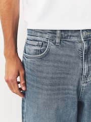Dunkelblau, Stahl - Barrel-Passform - Denim-Jeans mit Vintage-Waschung - Bild 5 von 9