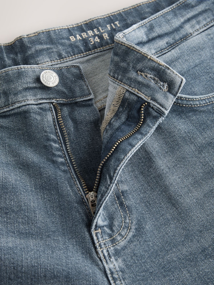 Blue Dark Steel Barrel Fit Vintage Wash Denim Jeans - Image 9 of 9 Blue Dark Steel Barrel Fit Vintage Wash Denim Jeans - Image 9 of 9