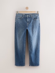 Blue Mid Relaxed Fit Vintage Wash Denim Jeans - Image 1 of 6