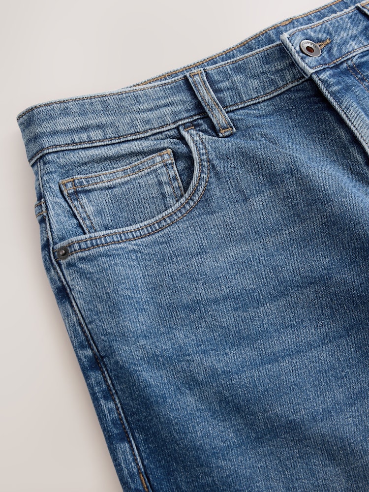 Blue Mid Relaxed Fit Vintage Wash Denim Jeans - Image 4 of 6