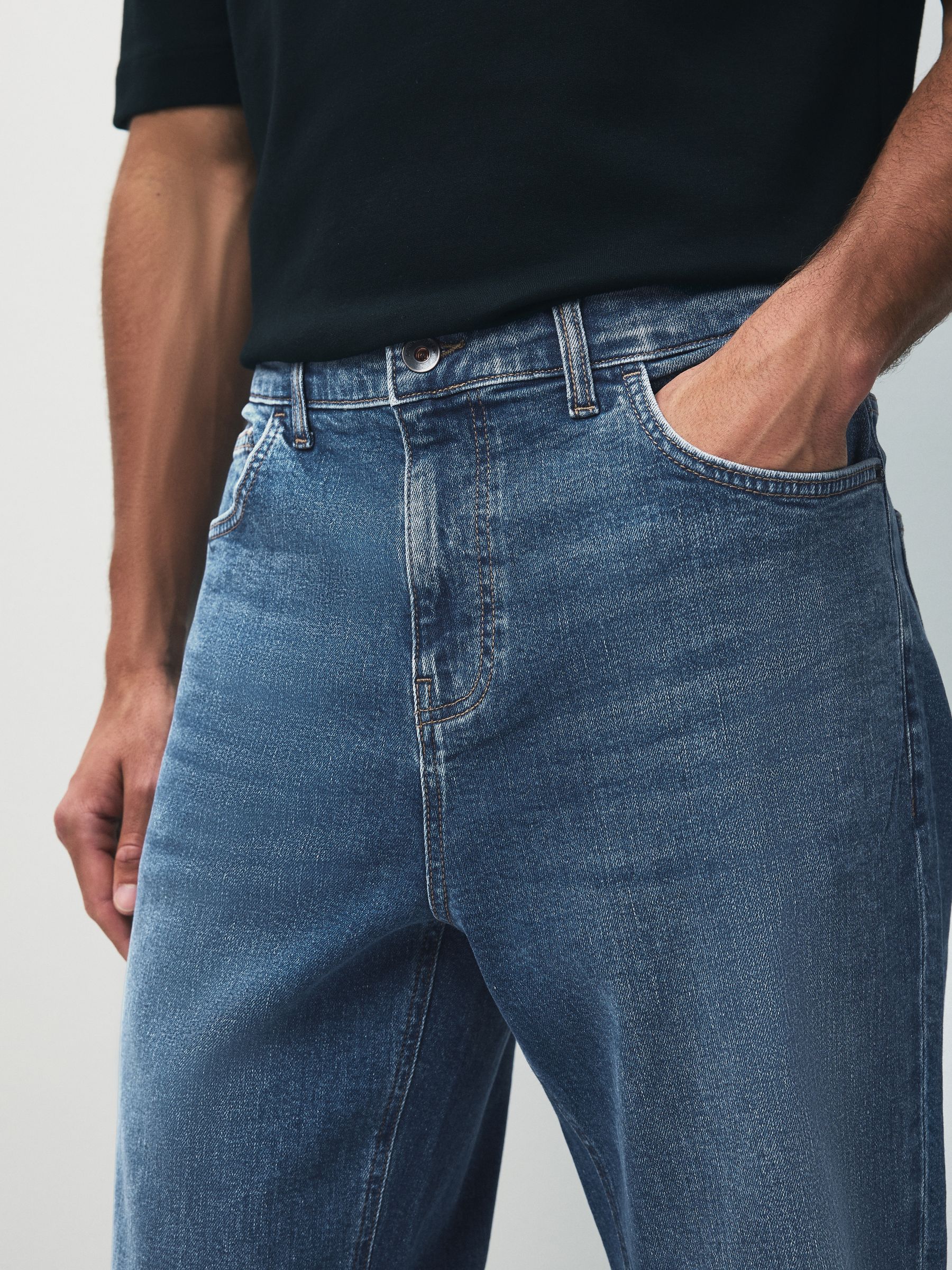 Buy Blue Mid Relaxed Fit Vintage Wash Denim Jeans from Next Oman