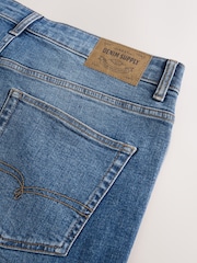 Blue Mid Relaxed Fit Vintage Wash Denim Jeans - Image 6 of 6