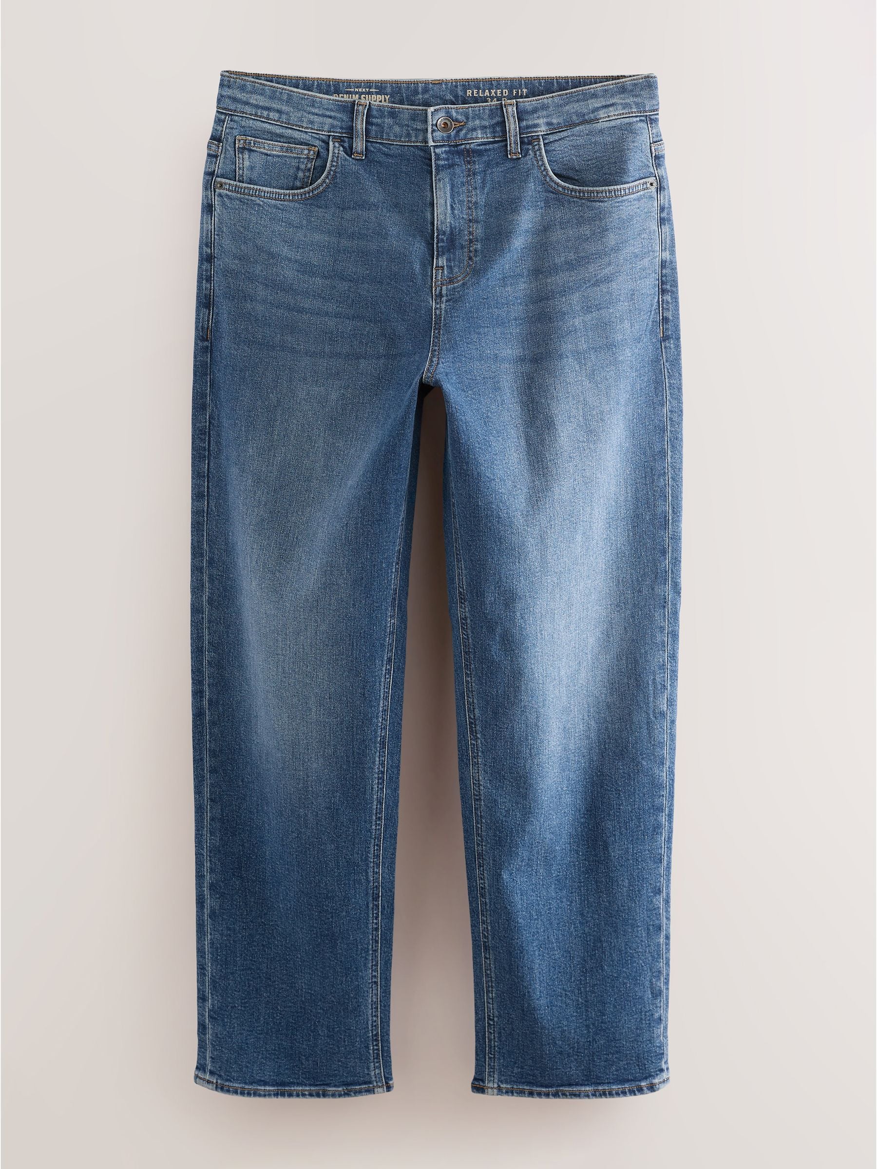 Buy Blue Mid Relaxed Fit Vintage Wash Denim Jeans from Next USA