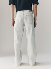 Grey Light Washed Baggy Fit Vintage Wash Denim Jeans - Image 2 of 11
