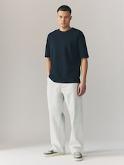 Grey Light Washed Baggy Fit Vintage Wash Denim Jeans - Image 3 of 11