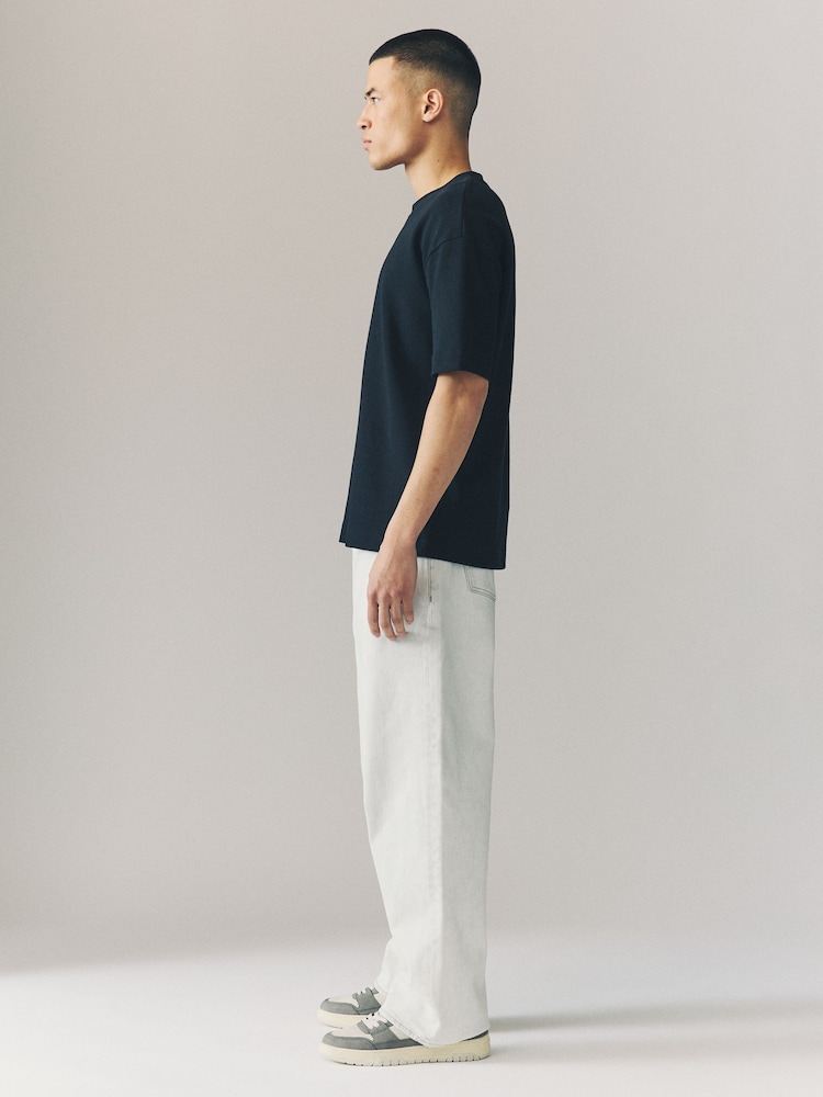 Grey Light Washed Baggy Fit Vintage Wash Denim Jeans - Image 4 of 11