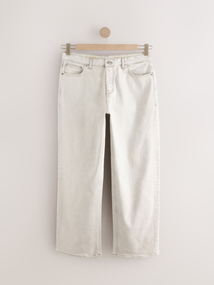 Grey Light Washed Baggy Fit Vintage Wash Denim Jeans - Image 7 of 11
