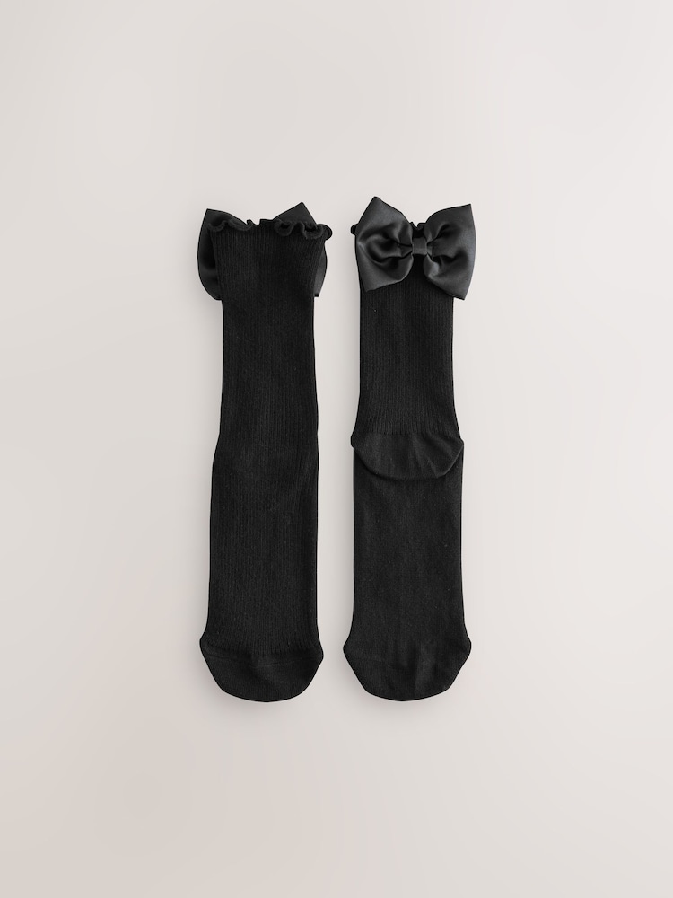 Negro - Pack de calcetines tobilleros con lazo de satén 1 - Imagen 1 de 4