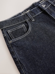 Dark Indigo Rinse Barrel Fit Vintage Wash Denim Jeans - Image 10 of 12