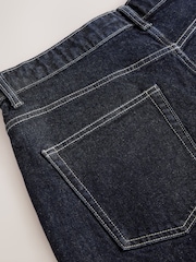 Dark Indigo Rinse Barrel Fit Vintage Wash Denim Jeans - Image 11 of 12