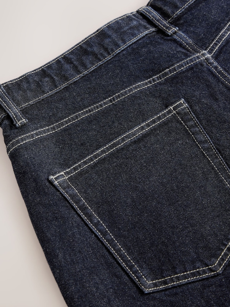 Dark Indigo Rinse Barrel Fit Vintage Wash Denim Jeans - Image 11 of 12