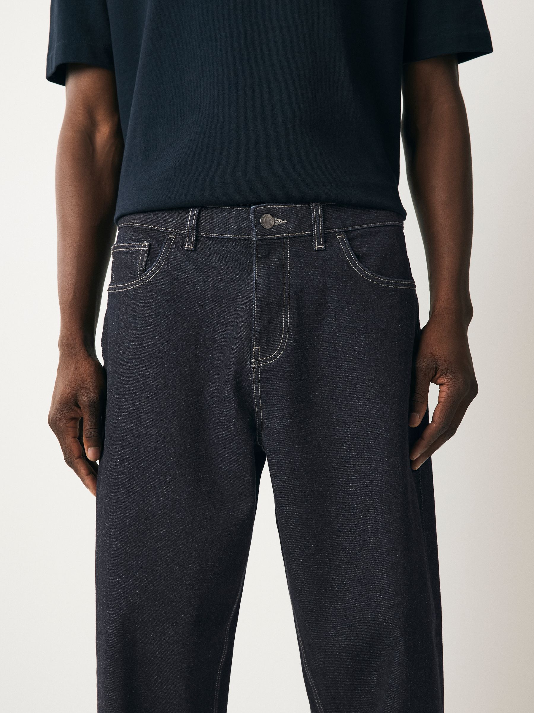 Buy Dark Indigo Rinse Barrel Fit Vintage Wash Denim Jeans from