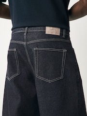 Dark Indigo Rinse Barrel Fit Vintage Wash Denim Jeans - Image 6 of 12