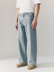 Blue Light Tint Baggy Fit Vintage Wash Denim Jeans - Image 1 of 11