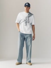 Blue Light Tint Baggy Fit Vintage Wash Denim Jeans - Image 3 of 11