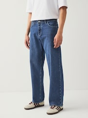 Blue Classic Vintage Baggy Fit Vintage Wash Denim Jeans - Image 1 of 12
