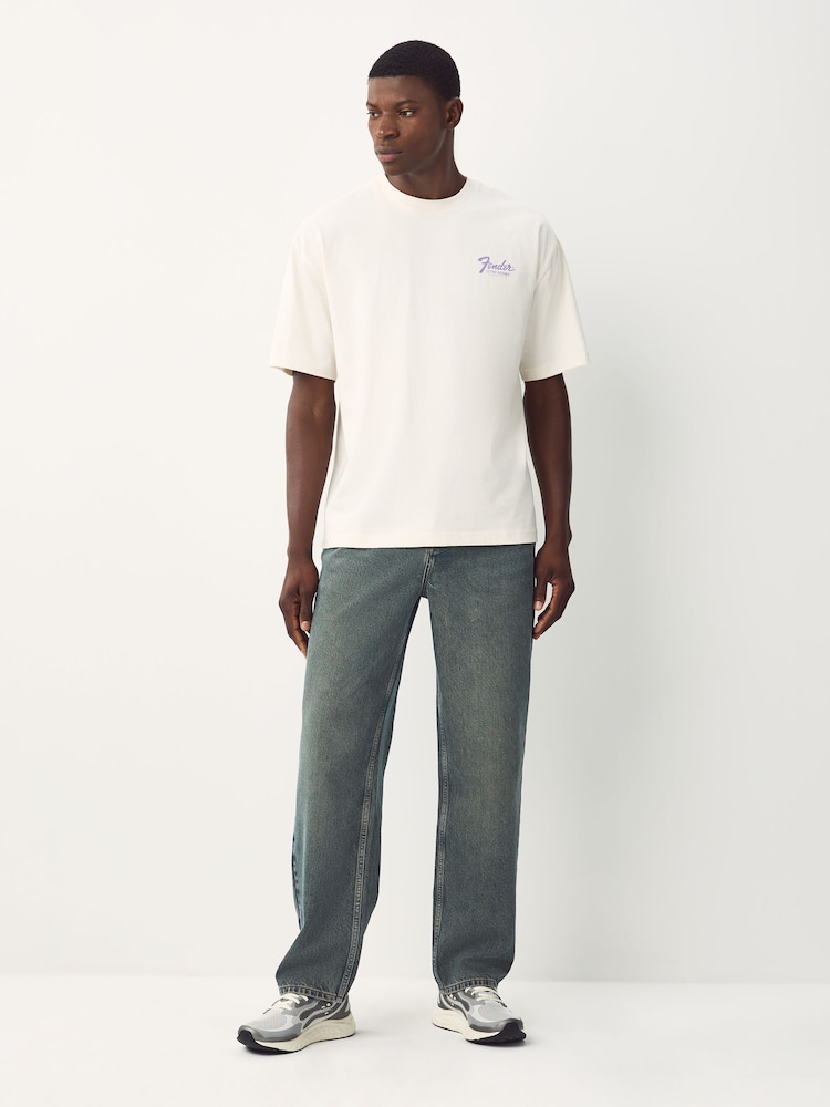 Blue Dark Tint Relaxed Fit Vintage Wash Denim Jeans - Image 2 of 10