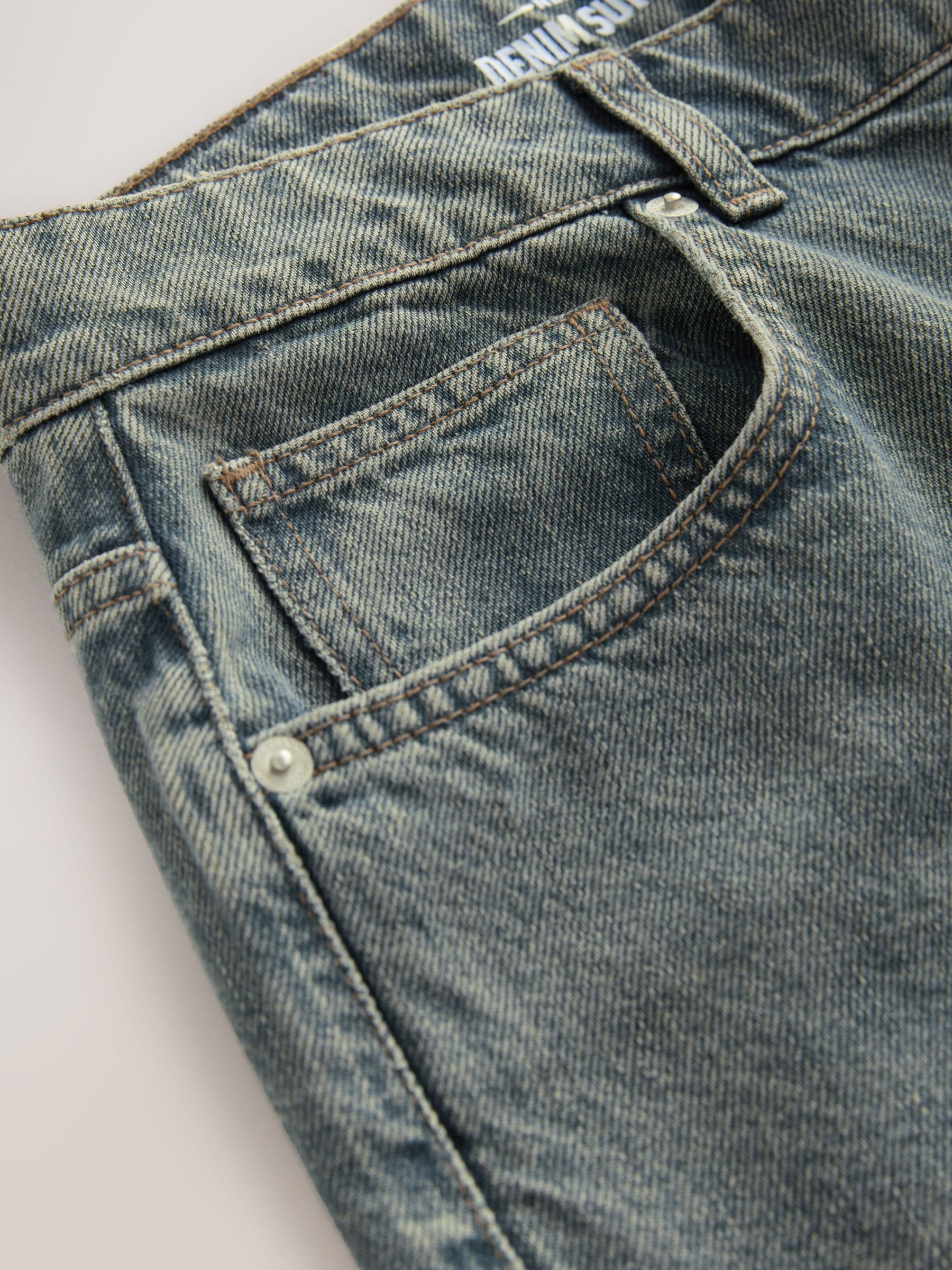 Buy Blue Dark Tint Relaxed Fit Vintage Wash Denim Jeans from Next USA