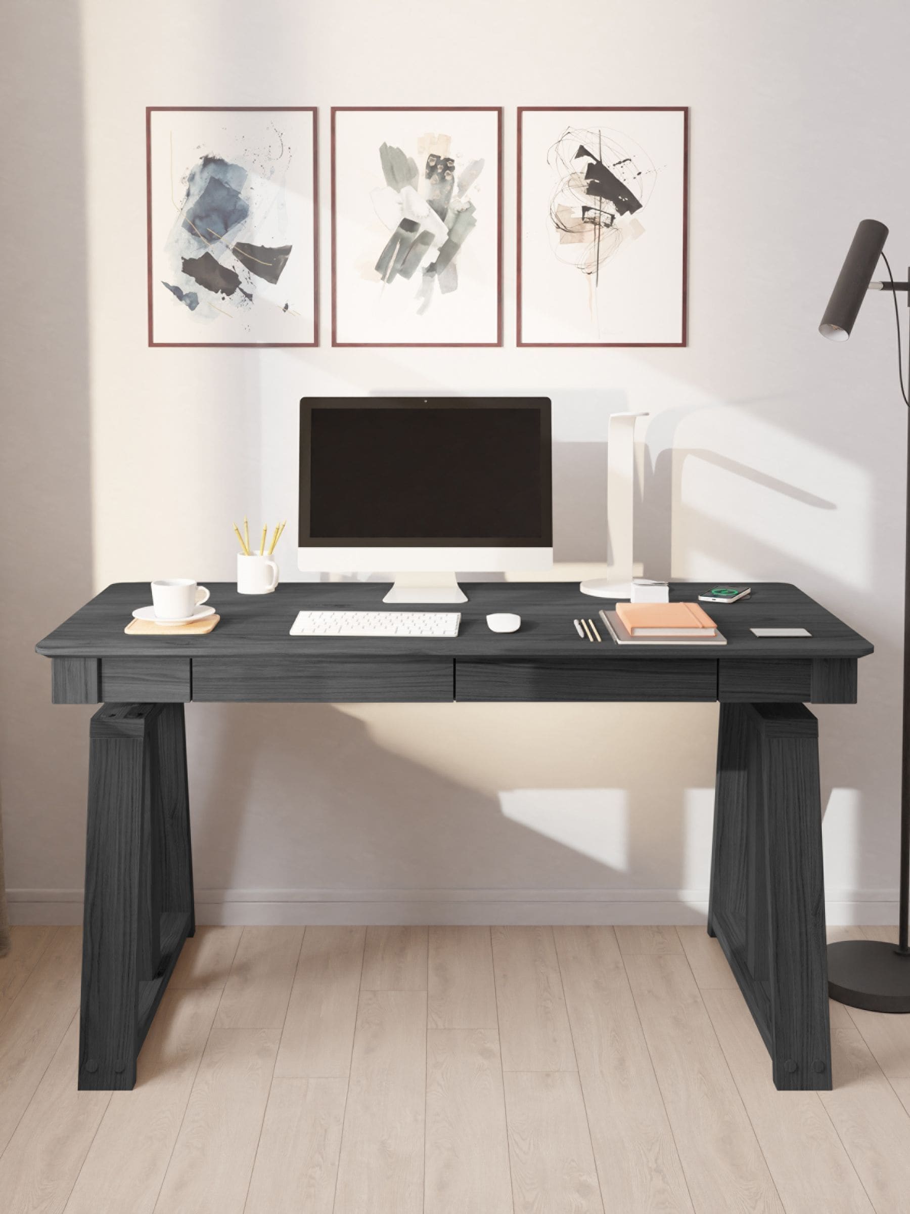 Buy Koble Black Ash Nora Height Adjustable Desk from the Next UK