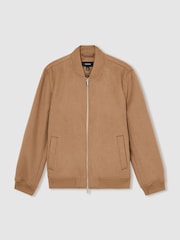 Reiss Camel Harlan Brushed Wool-Blend Bomber Jacket - Image 2 of 6