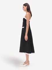 Simkhai Black Cordelia Button Down 100% Linen Midi Dress - Image 3 of 4