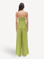 Simkhai Green Eleanor Button Down 100% Linen Cami - Image 2 of 5