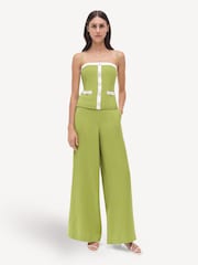 Simkhai Green Eleanor Button Down 100% Linen Cami - Image 5 of 5