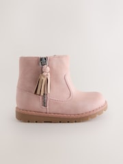 Pink Wide Fit (G) Chelsea Zip Tassel Ankle Boots - Image 2 of 5