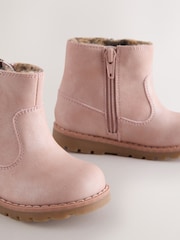Pink Wide Fit (G) Chelsea Zip Tassel Ankle Boots - Image 4 of 5