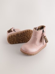 Pink Wide Fit (G) Chelsea Zip Tassel Ankle Boots - Image 5 of 5