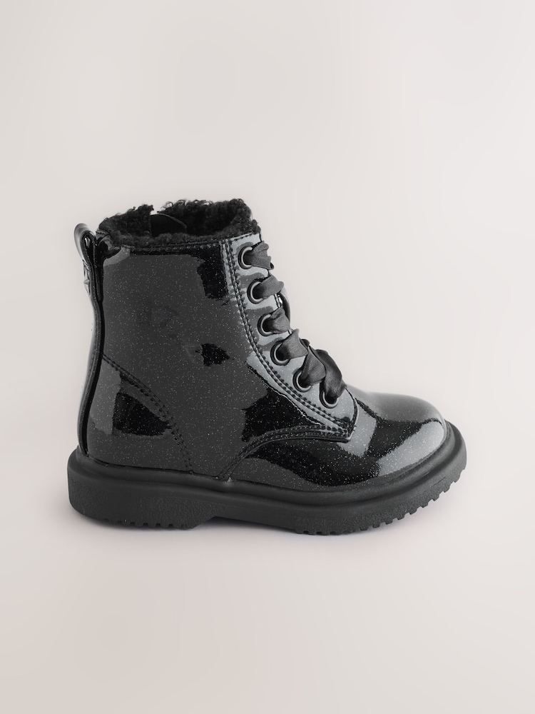 Black Patent Sparkle - Gležnjarji z vezalkami - Slika 2 iz 5 Black Patent Sparkle - Gležnjarji z vezalkami - Slika 2 iz 5