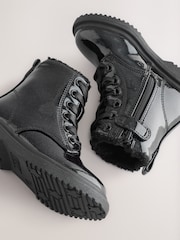 Black Patent Sparkle - Gležnjarji z vezalkami - Slika 3 iz 5