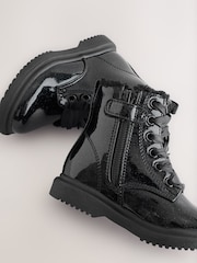 Black Patent Sparkle - Gležnjarji z vezalkami - Slika 5 iz 5