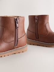 Tan Brown Wide Fit (G) Chelsea Zip Tassel Ankle Boots - Image 2 of 4