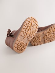 Tan Brown Wide Fit (G) Chelsea Zip Tassel Ankle Boots - Image 4 of 4