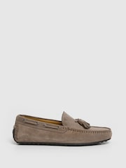 Suede Driver Loafer With Tassel - Image 1 of 6